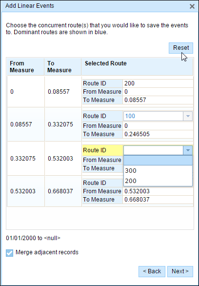 Selecting a route manually